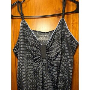 NOTTHIBIANCHE Women's XL Black Geometric Print Ruched Nightgown